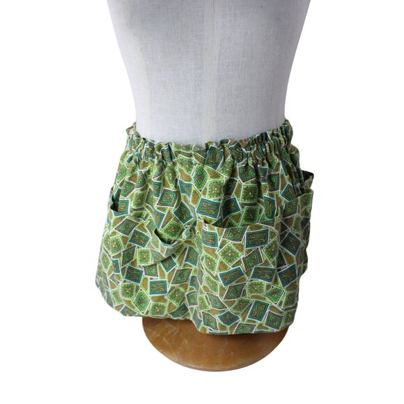 Mod Abstract Paisley Apron Vintage Green 3 Pocket 91268 - Picture 1 of 7